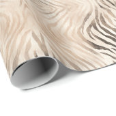 ジャングルサファリの動物をテーマにしたゼブラのプリント ラッピングペーパー (ロールコーナー)