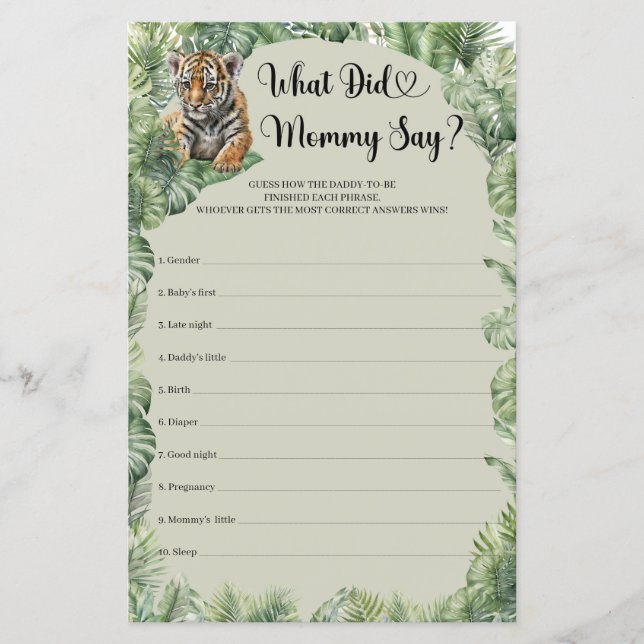 ジャングルサファリの動物ママが何と言ったかゲーム (正面)