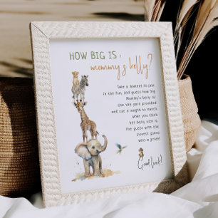 ジャングルサファリの動物ママのおなかの大きさ ポスター