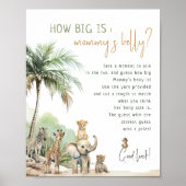 ジャングルサファリの動物ママのおなかの大きさ ポスター (正面)