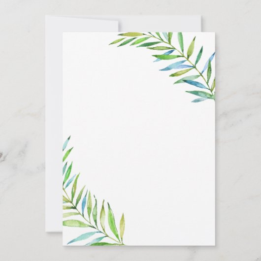 ジャングルサファリの動物男女兼用の赤ちゃん 招待状 (裏面)