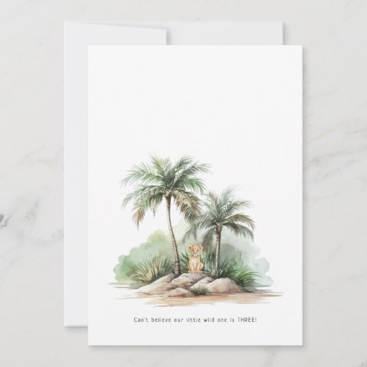 ジャングルサファリの動物「ワイルドにしよう」誕生日 招待状 (裏面)