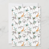 ジャングルサファリの動物 現代の男の子ベビーシャワー 招待状 (裏面)