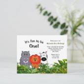 ジャングルサファリの動物、誕生日おもしろいが1位に ポストカード (スタンド正面)