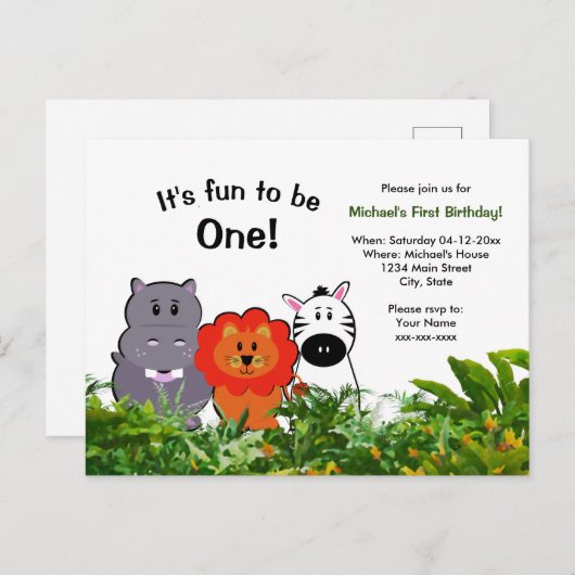 ジャングルサファリの動物、誕生日おもしろいが1位に  ポストカード (正面/裏面)