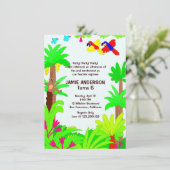 ジャングルサファリの子供の誕生日パーティー招待状 招待状 (スタンド正面)