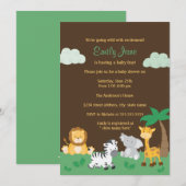 ジャングルサファリの少年ベビーシャワーの招待状 招待状 (正面/裏面)