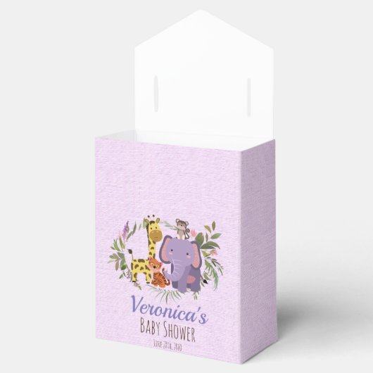 ジャングルサファリの水色ベビーシャワーありがとう フェイバーボックス (オープン)