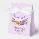 ジャングルサファリの水色ベビーシャワーありがとう フェイバーボックス (正面サイド)