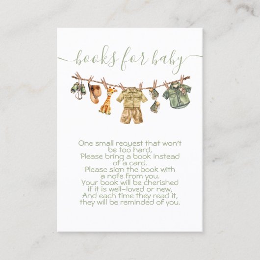 ジャングルサファリの物干し台本を持ってくる 名刺 (正面)