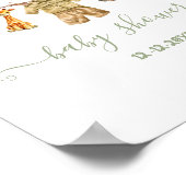 ジャングルサファリの物干し用ベビーシャワーウェルカム ポスター (角)