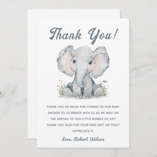 ジャングルサファリの男の子のための赤ちゃんシャワー 招待状 (正面/裏面)