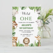 ジャングルサファリの誕生日招待状カード 招待状 (スタンド正面)