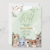 ジャングルサファリの赤ちゃんシャワーが楽しめる 招待状 (正面)