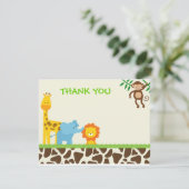 ジャングルサファリはメッセージカード感謝していしています サンキューカード (スタンド正面)
