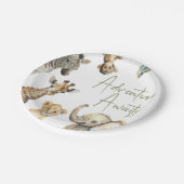 ジャングルサファリアドベンチャーが赤ちゃんシャワーを待つ ペーパープレート (アングル)