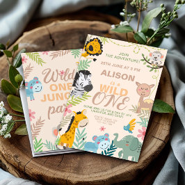 ジャングルサファリアドベンチャーパーティー1歳 招待状