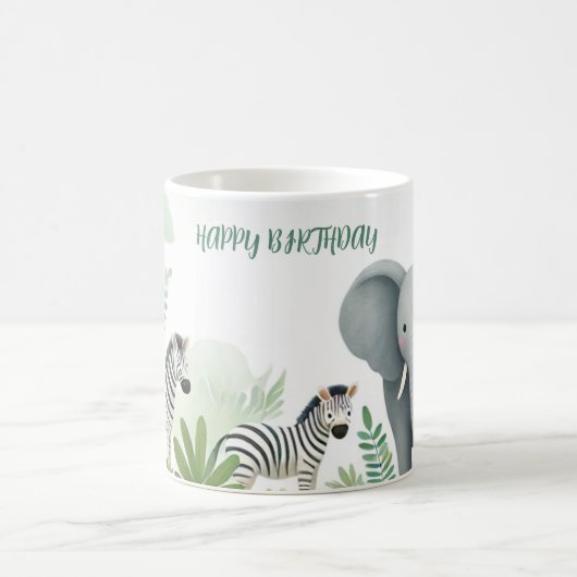 ジャングルサファリアドベンチャー:子供の誕生日マグ コーヒーマグカップ (中央)