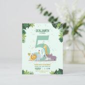 ジャングルサファリアニマルズバジェット誕生日招待状 (スタンド正面)