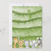 ジャングルサファリアニマルズボーイベビーシャワー招待状 招待状 (裏面)