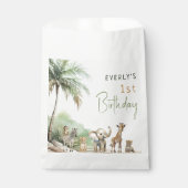 ジャングルサファリアニマルズ子供の誕生日パーティー フェイバーバッグ (正面)