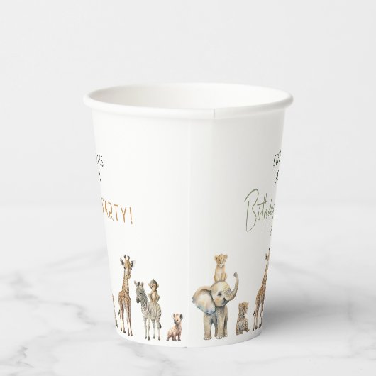 ジャングルサファリアニマルズ子供の誕生日パーティー 紙コップ (右)