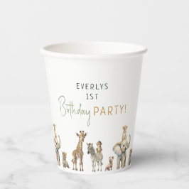 ジャングルサファリアニマルズ子供の誕生日パーティー 紙コップ