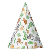 ジャングルサファリアニマルズ子供の誕生日 パーティーハット (裏面)