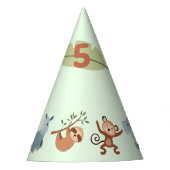 ジャングルサファリアニマルズ子供の誕生日 パーティーハット (正面)