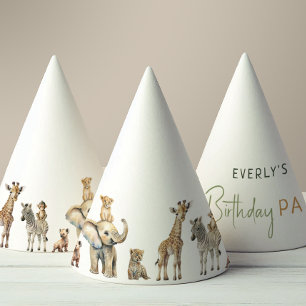 ジャングルサファリアニマルズ子供の誕生日 パーティーハット