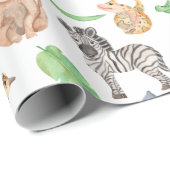 ジャングルサファリアニマルズ子供の誕生日 ラッピングペーパー (ロールコーナー)