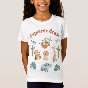 ジャングルサファリアニマルズ子供の誕生日 Tシャツ