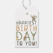 ジャングルサファリアニマルズ最も幸せな誕生日 ギフトタグ (正面)