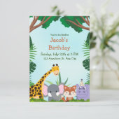 ジャングルサファリアニマルズ誕生日招待状 セーブザデート (スタンド正面)