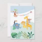 ジャングルサファリアニマルズ1st誕生日パーティー 招待状 (裏面)