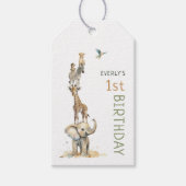 ジャングルサファリアニマルバースデーパーティーメッセージカード ギフトタグ (正面)