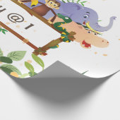 ジャングルサファリアニマルフォレストカスタム誕生日 ラッピングペーパー (角)