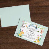 ジャングルサファリアニマル1st誕生日ワイルドワン ノートカード