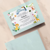 ジャングルサファリアニマル1st誕生日ワイルドワン ノートカード