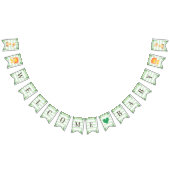 ジャングルサファリウェルカム男の赤ちゃんシャワーライオンキリン バンティングフラッグ (全)