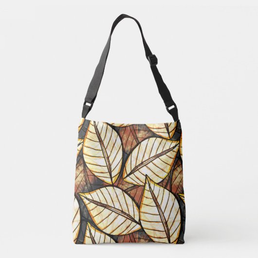 ジャングルサファリエレガントブラウンとベージュアフリカ クロスボディバッグ (裏面)