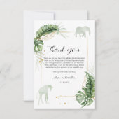 ジャングルサファリエレファントキリン赤ちゃん サンキューカード (正面)