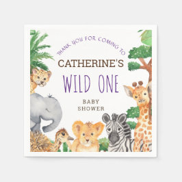 ジャングルサファリカラフルアニマルベビーシャワー スタンダードカクテルナプキン