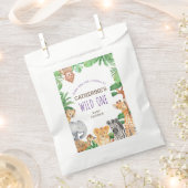 ジャングルサファリカラフルアニマルベビーシャワー フェイバーバッグ (クリップ留めされた状態)