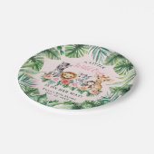 ジャングルサファリガールベビーシャワー紙プレート – ピンク ペーパープレート (アングル)