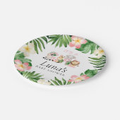 ジャングルサファリガールベビーショー紙プレート ペーパープレート (アングル)