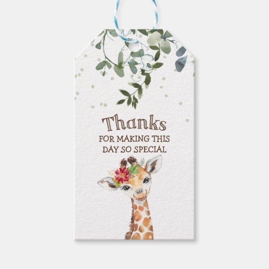 ジャングルサファリキリンありがとうございました ギフトタグ (正面)