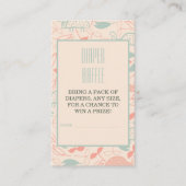 ジャングルサファリキリン赤ちゃんシャワーおむつラッフル エンクロージャーカード (正面)