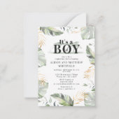 ジャングルサファリキレーフベビーシャワーボーイズ招待状 ノートカード (正面)