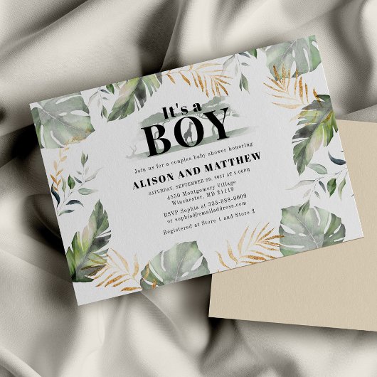 ジャングルサファリキレーフベビーシャワー招待状 ノートカード